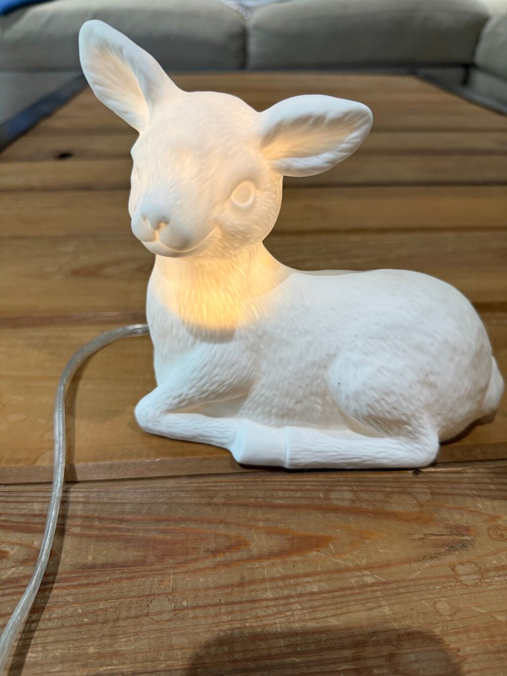 Pottery Barn Kids Ceramic Fawn Deer Night Light Nursery Woodland Baby Decor